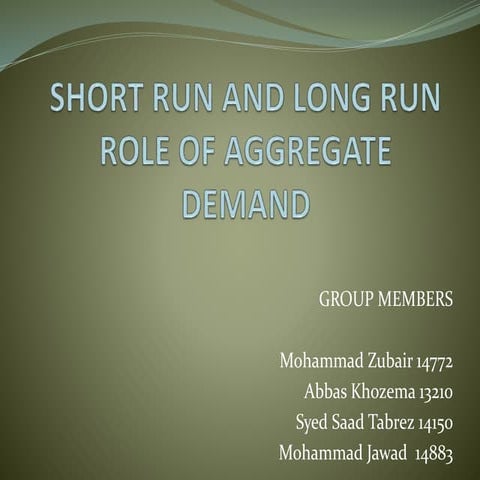 Short run and long run