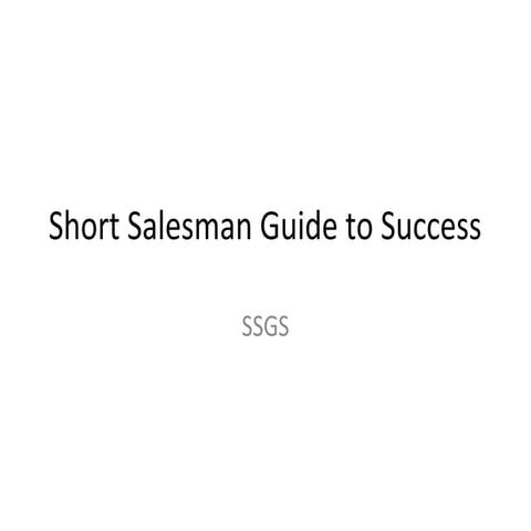 Short salesman guide to success
