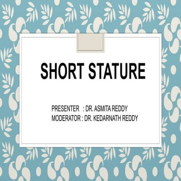 short stature evaluation in a child pediatrics. | PPTX