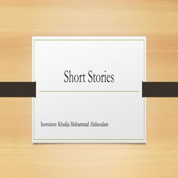 Short stories- Literary Prose