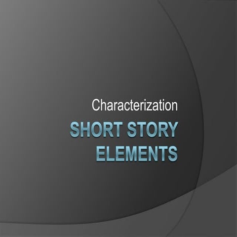 Short story   characterization