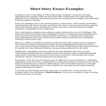 Short Story Essays Examples.pdf