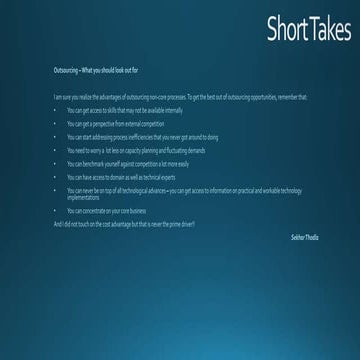 Short takes - Outsourcing | PPTX