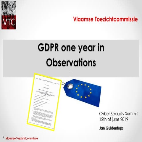GDPR one year in: Observations