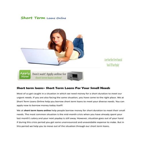 Short term loans