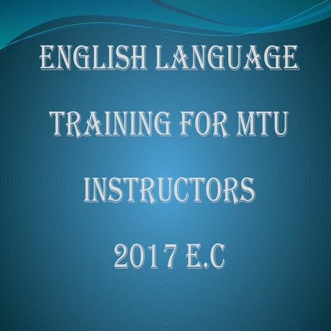 Training material for instructors on classroom English