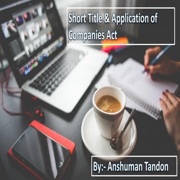 Short title extent commencement & application of Companies Act