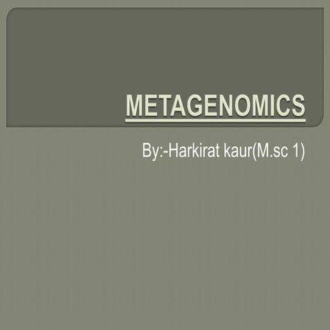 Shotgun (2) metagenomics