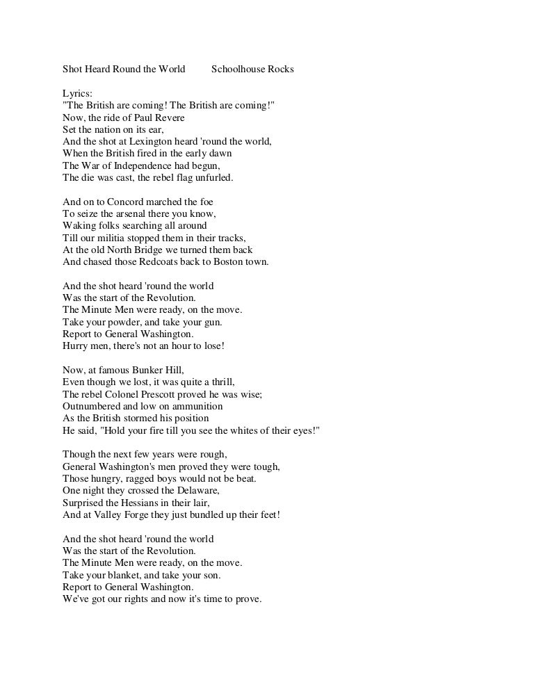 Lyric shot at the night lyrics : Shot heard round the world lyrics