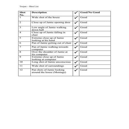 Opening scene schedule | DOCX
