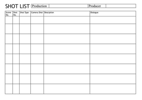 Camera shot list scene 2 | PDF