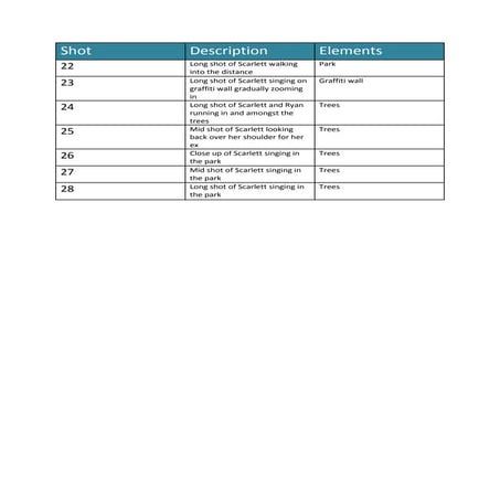 Shot list 3 | DOCX