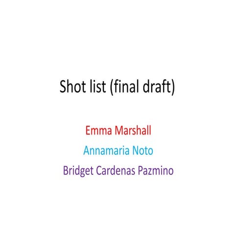 Final draft planning shotlist | PPTX