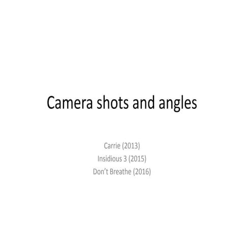 Shots and angles analysis