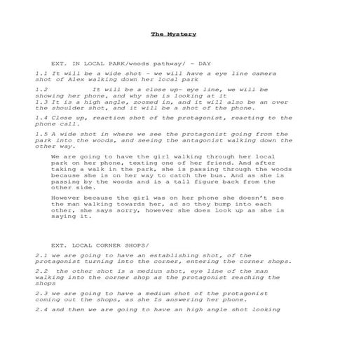Script shot list | DOCX