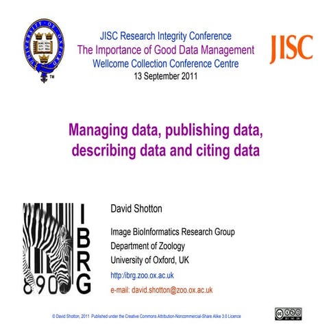 David Shotton - Research Integrity: Integrity of the published record