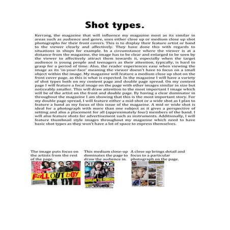 Shot types | DOCX