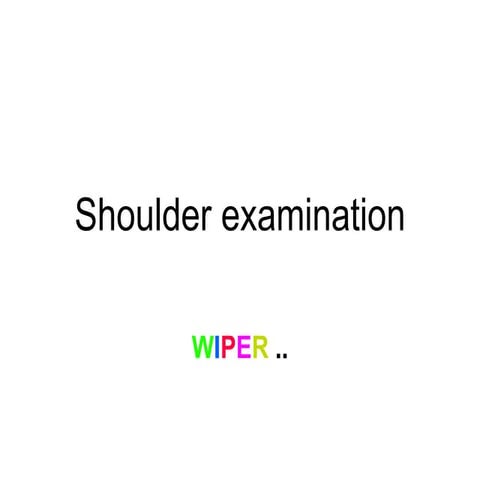 Shoulder Examination