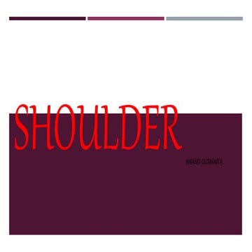 SHOULDER POSITIONING  - ANAND GURMAITA ( BSc. RADIOLOGY ) 
