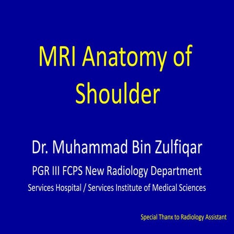 MRI of Shoulder anatomy