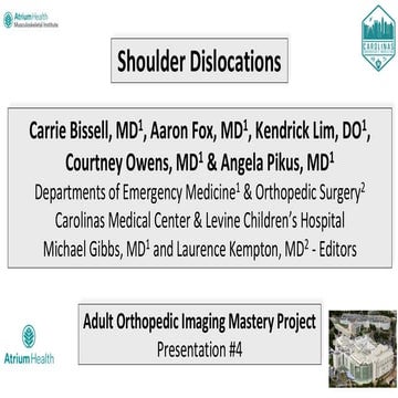 Shoulder Dislocations - Orthopedic Radiologic Imaging