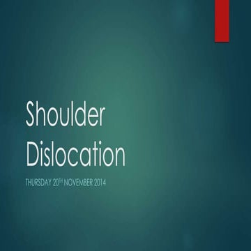 Shoulder dislocation