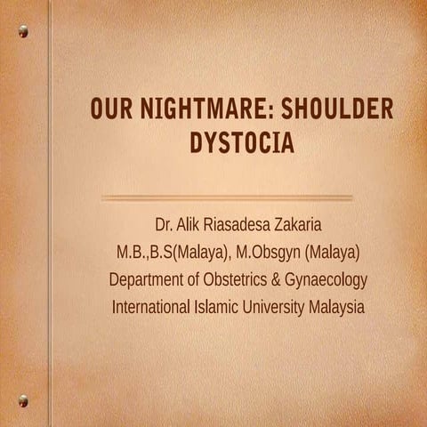 Shoulder dystocia