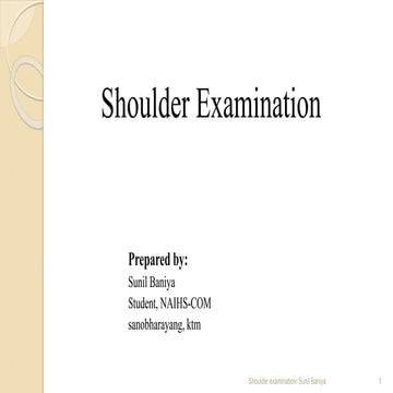 Shoulder examination