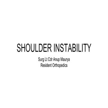 Shoulder instability