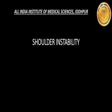 SHOULDER INSTABILITY AIIMS JODHPUR SEMINAR