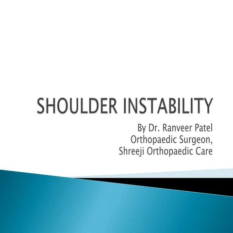 Shoulder instability- anatomy mechanism & treatment