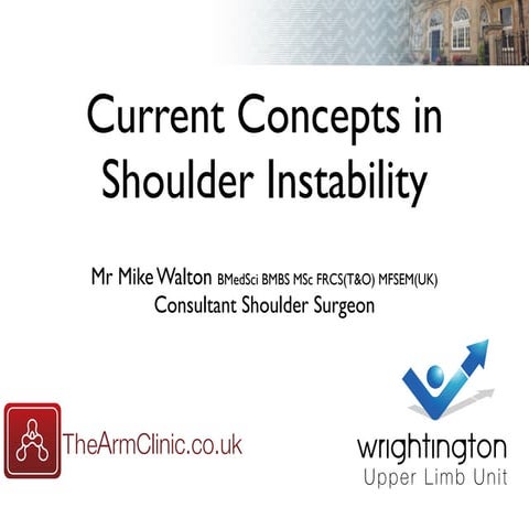 Shoulder instability current concepts mike walton