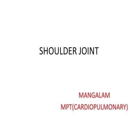 Shoulder joint BIOMECHANICS.