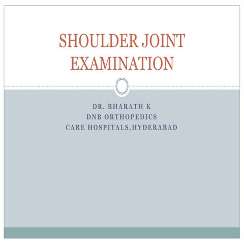 Shoulder Joint Examinitaion