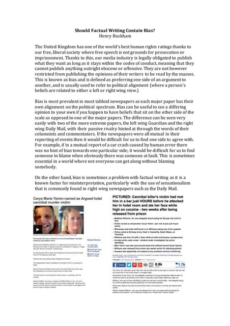 Should factual writing contain bias