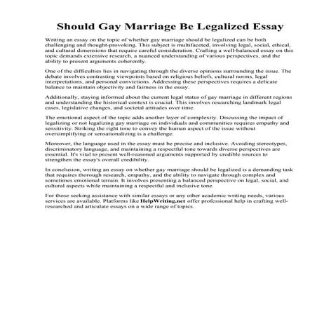 Should Gay Marriage Be Legalized Essay.pdf