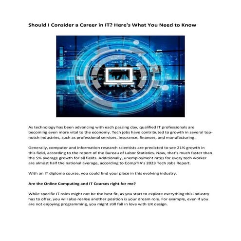 Should I Consider a Career in IT