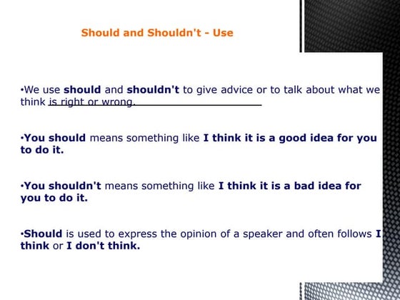 Worksheet 04: Should - Shouldn't | PDF