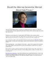 Big Data Privacy - Attorney General Worries