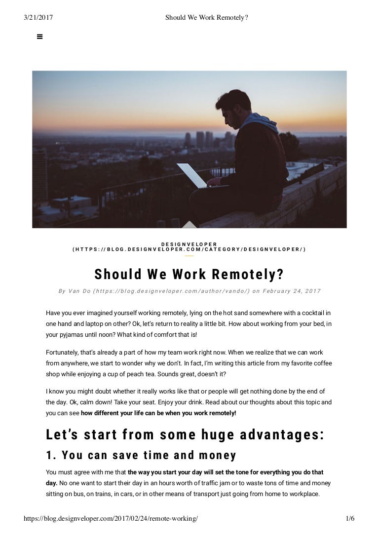 Should we work remotely?