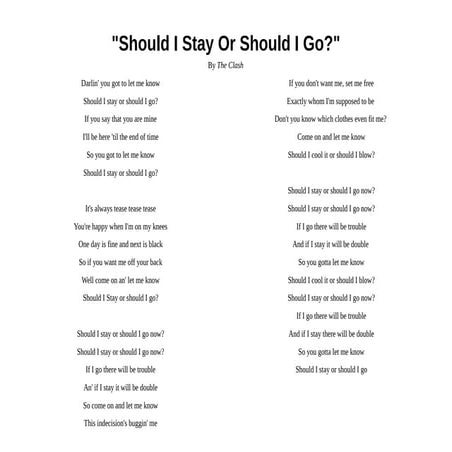Should I stay or should I go? | PPT