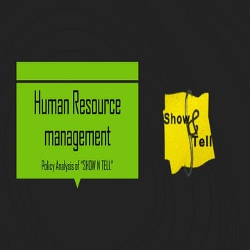 Show and tell company analysis from HR perspective | PDF