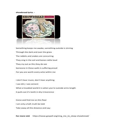 Showbread lyrics | PDF