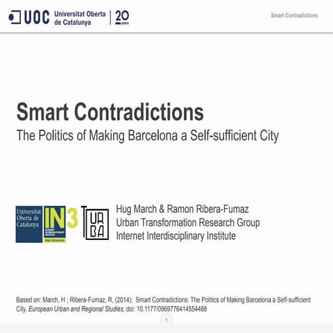 Smart contradictions: The politics of making Barcelona a Self-sufficient city