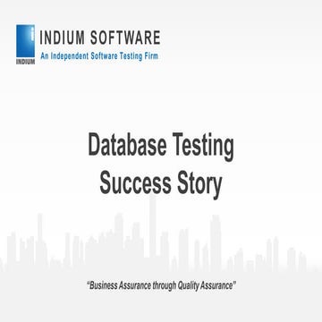 Success Story - Database Testing 