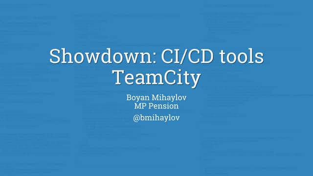 Showdown CI/CD - TeamCity
