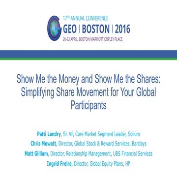 Show Me the Money and Show Me the Shares