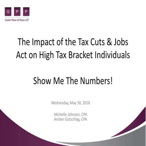 The Impact of the Tax Cuts & Jobs Act on High Tax Bracket Individuals - Show ...