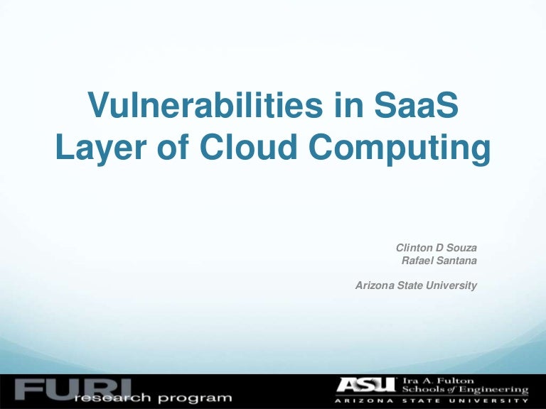 Vulnerabilities in SaaS layer of cloud computing