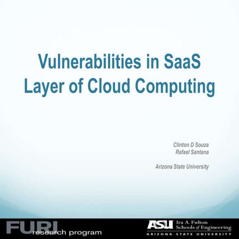 Vulnerabilities in SaaS layer of cloud computing